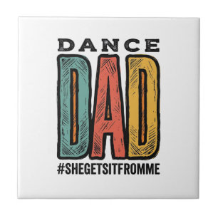 Dans Papa Vintage Typografie Shirt Ontwerp_1 Tegeltje