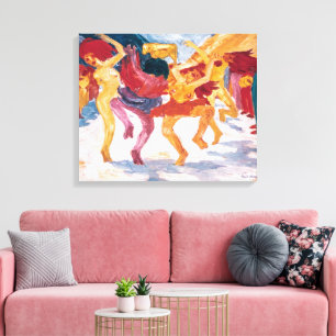 Dans rond het Gouden Kalf Emil Nolde Canvas Afdruk