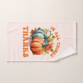 Dans toutes les choses donner Merci Citrouille (Serviette à main)