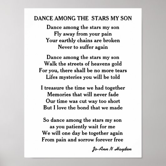 DANS TUSSEN DE STERREN MIJN VRIEND POSTER (Voorkant)