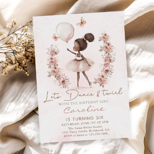 Dans & Twirl Ballerina Ballet Verjaardag Kaart