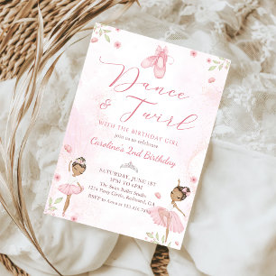 Dans & Twirl Roze Ballerina Ballet Verjaardag Kaart