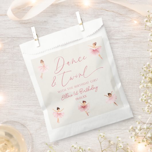Dans & Twirl Roze Ballerina Ballet Verjaardagsfees Bedankzakje (Geknipt)