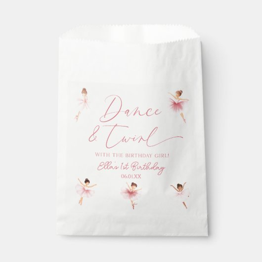 Dans & Twirl Roze Ballerina Ballet Verjaardagsfees Bedankzakje (Voorkant)