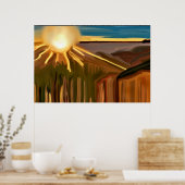 Dans van de Abstracte kunst van het Cacti Poster (Keuken)