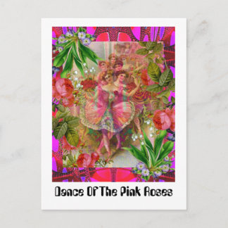 Dans van de roze rozen briefkaart