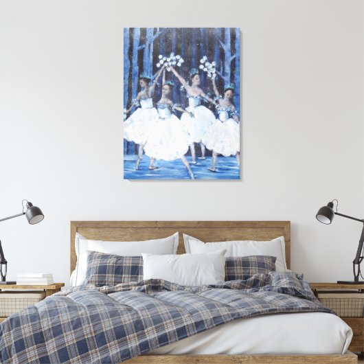 Dans van de Snowflakes Canvas Afdruk (Insitu (Slaapkamer))