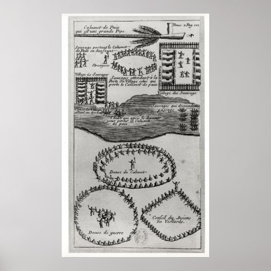 Dans van de vredesleiding van de Iroquois Poster (Voorkant)