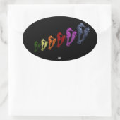 Dans van de zeepaarden Pop art. 1 Ovale Sticker (Tas)