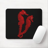 Dans van de zeepaardjes (rood) muismat (Met muis)