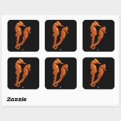 Dans van de zeepaardjes (Sinaasappel) Vierkante Sticker (Vel)