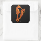 Dans van de zeepaardjes (Sinaasappel) Vierkante Sticker (Tas)