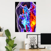 Dans van ijs en vuur | AI Art Poster (Thuiskantoor)