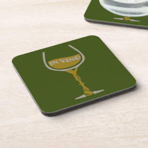 Dans Vino Veritas dessous de verre personnalisés