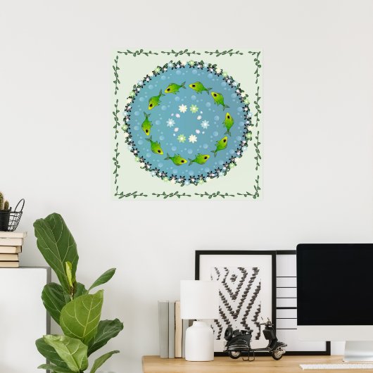 Dans viswater poster (Thuiskantoor)