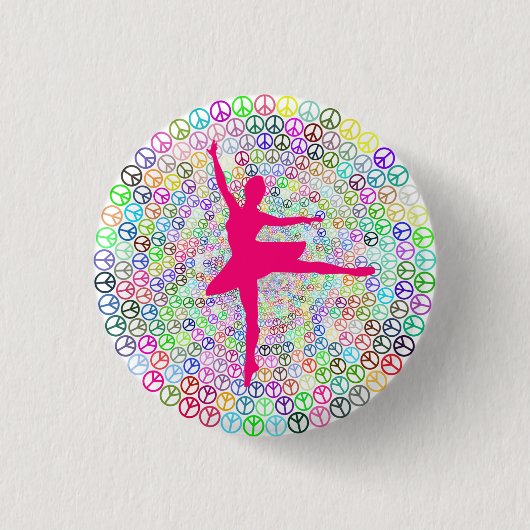 Dans voor Vrede   Ronde Button 3,2 Cm (Voorkant)