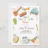 Dans zingen en spelen kids verjaardag kaart (Voorkant)