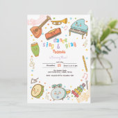 Dans zingen en spelen kids verjaardag kaart (Staand voorkant)