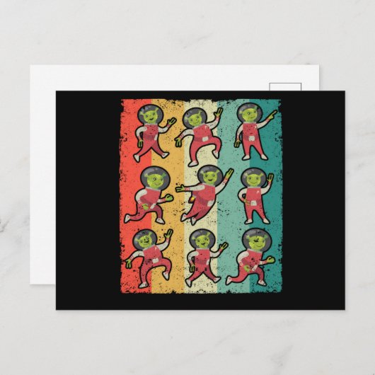 Dansaliens dansende dans grappig briefkaart (Voorkant / Achterkant)