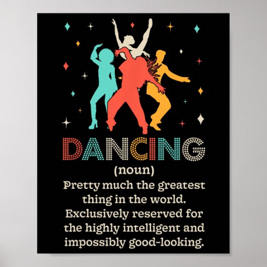 Dansant Noun Definition Funny Dancer Dance Diction Poster (Voorkant)