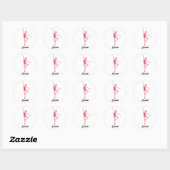 Dansballerina personalisatie ronde sticker (Vel)
