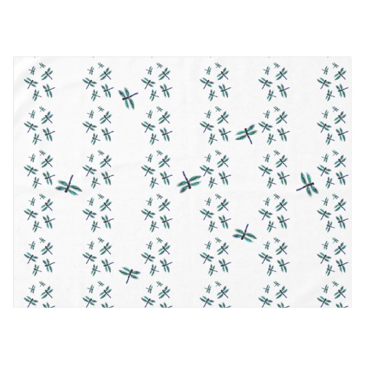 Dansblauw Dragonfly-patroon Tafelkleed (Voorkant (Horizontaal))