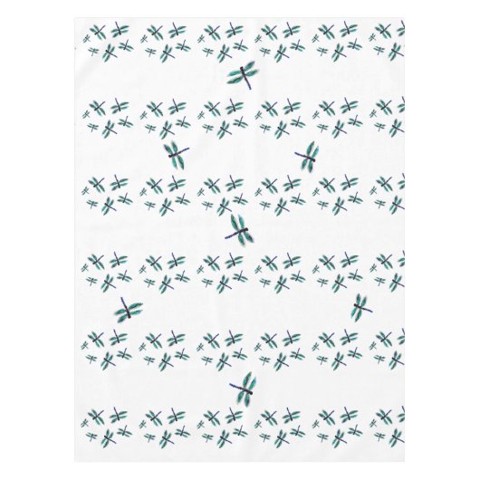 Dansblauw Dragonfly-patroon Tafelkleed (Voorkant)