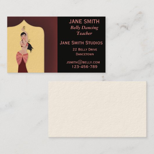 Dansdansdansdansstudio voor leraar visitekaartje (Voorkant / Achterkant)