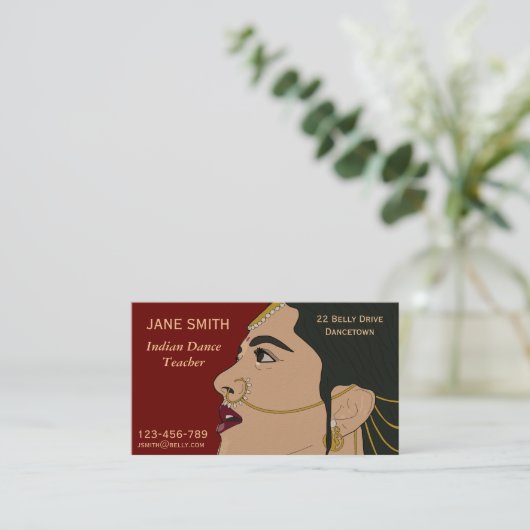 dansdansstudio voor dansleraar in Indiandansdansda Visitekaartje (Staand voorkant)