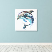 Dansdolfijn Canvas Afdruk (Insitu (Houten vloer))