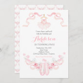 Danse anniversaire, ballerine, invitation d'annive (Devant / Derrière)