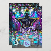 DANSE Anniversaire Musical Rock Star Invitation (Devant / Derrière)