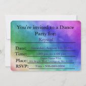 Danse aquarelle Anniversaire Invitations (Dos)