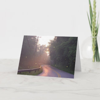 Danse avec la carte de voeux de lucioles