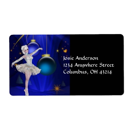 Danse Ballerina 2b Étiquettes de adresse de Noël (Devant)