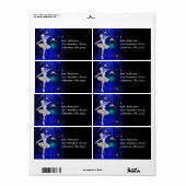 Danse Ballerina 2b Étiquettes de adresse de Noël (Feuille entière)