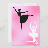 Danse Ballerina Anniversaire Fête Invitation (Dos)
