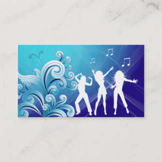 Danse bleue de musique de carte de visite du DJ