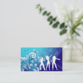 Danse bleue de musique de carte de visite du DJ (Debout devant)