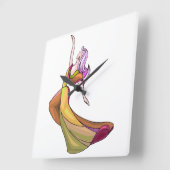 Danse colorée Horloge murale Abstraite (Angle)