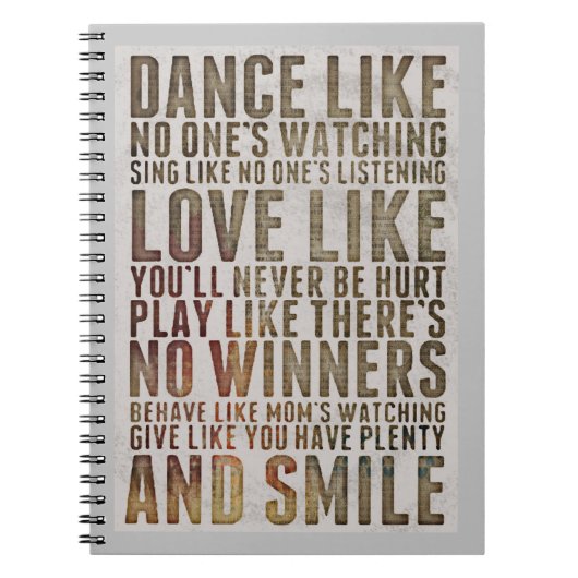 DANSE COMME PERSONNE NE REGARDE LE JOURNAL CARNET (Devant)