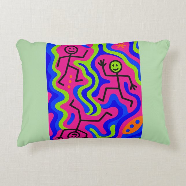 Danse cosmique - Coussin néon (Devant)