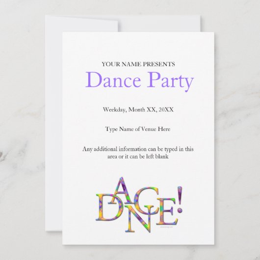 Danse ! (Cravate-teinture) récital ou invitation d (Dos)