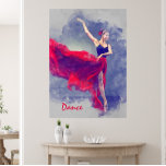 Danse, Danse, Danse, Ballet, Rouge, toile noire<br><div class="desc">Dance Art Thème,  Ballet Dancer,  Prima Ballerina,  avec le texte : Danse. Conçu dans des aquarelles avec un accent rouge vif,  cet Art de toile enveloppé fait partie de notre Collection Dansers. Pour modifier le texte,  remplacez le mot Danse par notre modèle simple.</div>