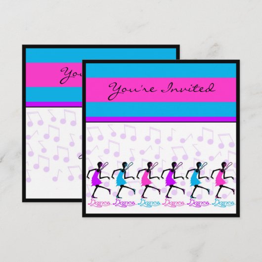 danse danse danse invitation modèle (Devant / Derrière)