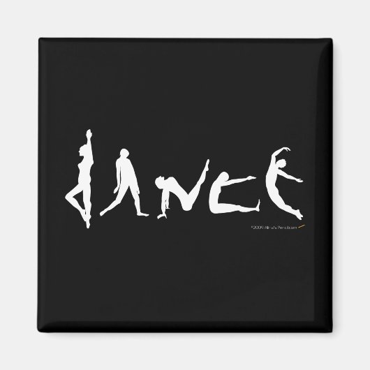 Danse Danse Silhouette noir et blanc aimant (Devant)