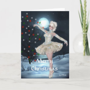 Danse de ballerine dans la carte de Noël de clair