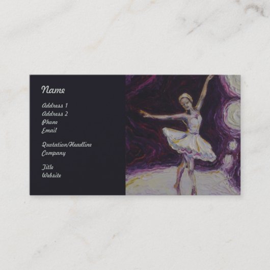 Danse de ballerine dans les cartes de visite (Devant)
