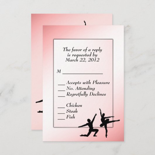 Danse de ballet Rose Dusty RSVP avec choix de menu (Devant / Derrière)