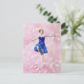 Danse de ballet sur carte postale rose (Debout devant)